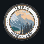 Jasper National Park Canada Travel Vintage Badge Magnet<br><div class="desc">Jasper National Park vector art design. The Park is the largest national park within Alberta's Rocky Mountains.</div>