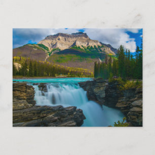 Jasper National Park, Canada Waterfall, Mountains  Postcard