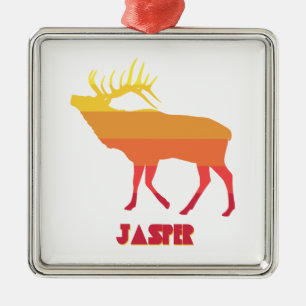 Jasper National Park Elk Metal Ornament