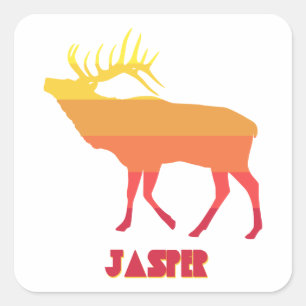 Jasper National Park Elk Square Sticker