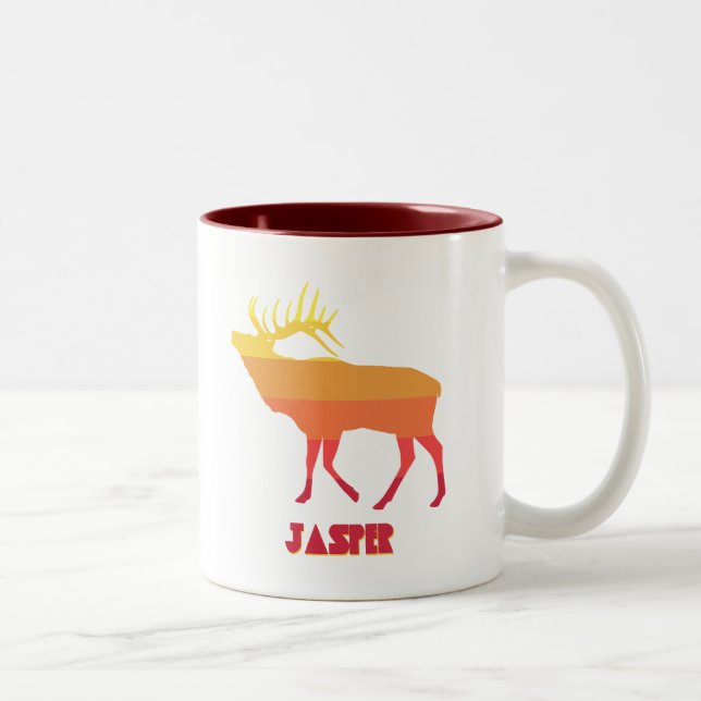 Jasper National Park Elk Two-Tone Coffee Mug (Right)