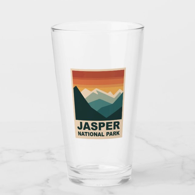 Jasper National Park Minimalist Outdoor Design Glass (Front)