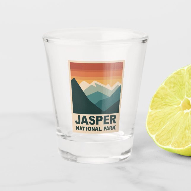 Jasper National Park Minimalist Outdoor Design Shot Glass (Front)