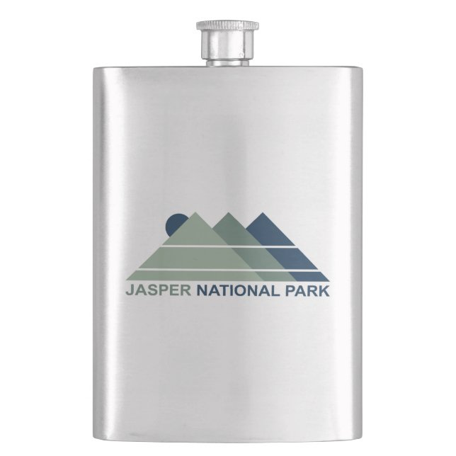 Jasper National Park Mountain Sun Hip Flask (Front)