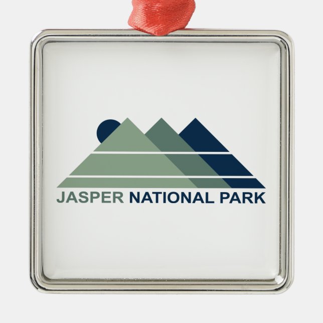 Jasper National Park Mountain Sun Metal Ornament (Front)