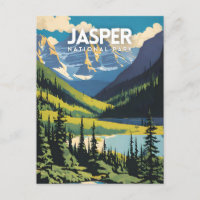 Jasper National Park Nostalgic Travel Poster