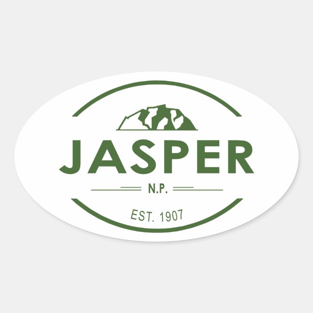Jasper National Park Oval Sticker (Front)