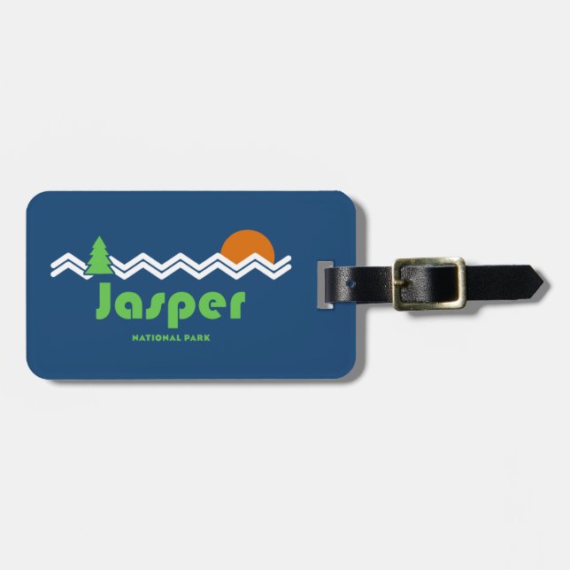 Jasper National Park Retro Luggage Tag (Front Horizontal)