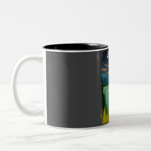 Jasper National Park Vintage Minimal Retro Travel  Two-Tone Coffee Mug