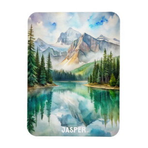 Jasper National Park Watercolor Painting Magnet