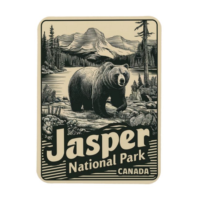 Jasper Nationla park alberta canada vintage gifts Magnet (Vertical)