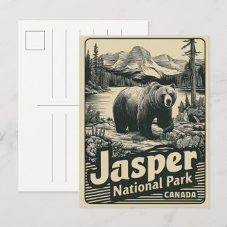 Jasper Nationla park alberta canada vintage gifts Postcard