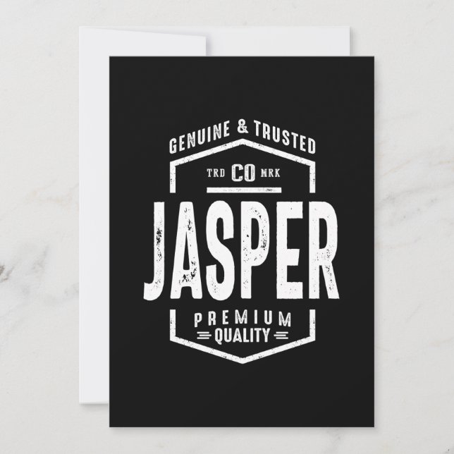 Jasper Personalised Name Birthday Gift Thank You Card (Front)