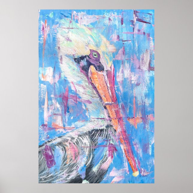 Jasper the Big Head Pelican - By Just Dahl Poster (Front)