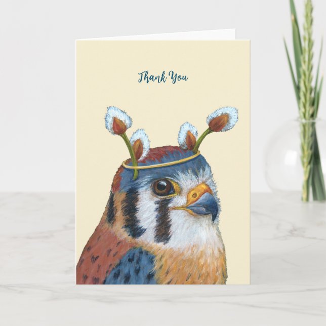 Jasper the kestrel thank you card (Front)
