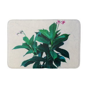 Jatropha Plant in Natural Green Bath Mat