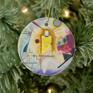 Jaune, Rouge, Bleu by Wassily Kandinsky Ceramic Ornament
