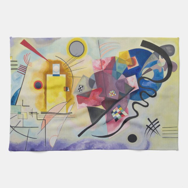 Jaune, Rouge, Bleu by Wassily Kandinsky Tea Towel (Horizontal)