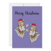 Jaunty Santa Hat Goldfish Christmas Card