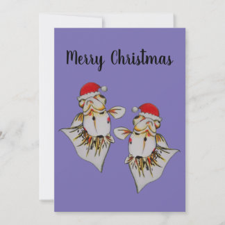 Jaunty Santa Hat Goldfish Christmas Card