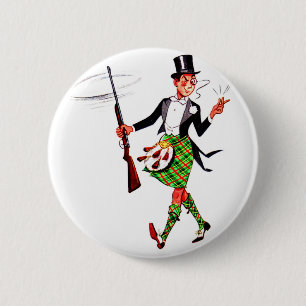 jaunty Scotsman with rifle 6 Cm Round Badge