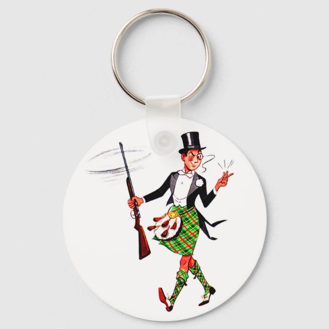 jaunty Scotsman with rifle Key Ring (Front)