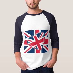 Jaunty Union Jack Heart and Flag Art T-Shirt