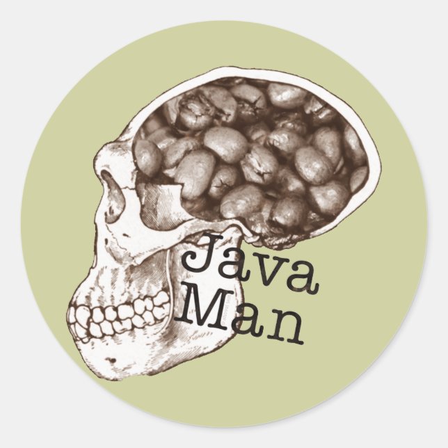 Java Bean Man Classic Round Sticker (Front)