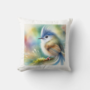Java Fulvetta Painting 270824AREF122 - Watercolor Cushion