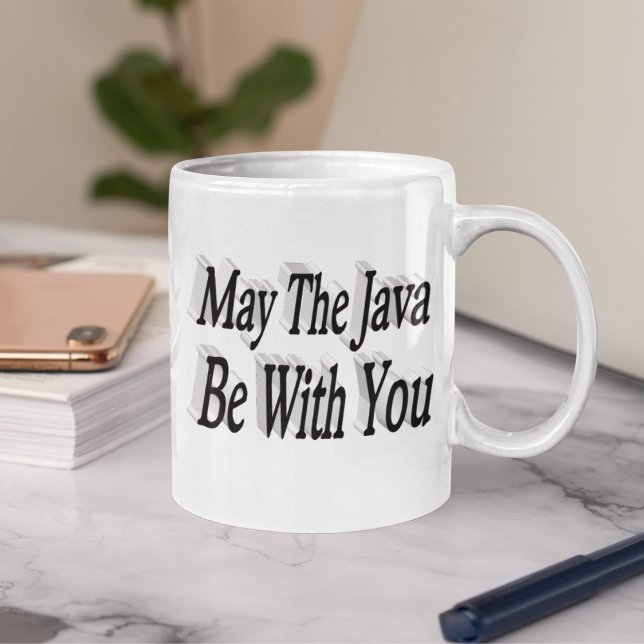 Java funny coffee quote black text coffee mug (Creator Uploaded)