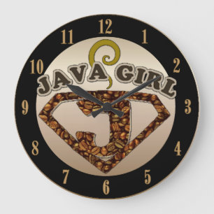 Java Girl Coffee Humour Wall Clock