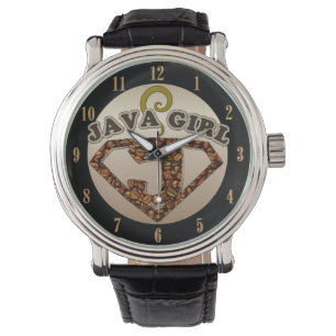 Java Girl Coffee Humour Wrist Watch