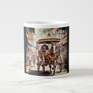 Java,Horse Carriage, Andong in Malioboro Yogya Large Coffee Mug