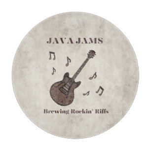 Java Jams-Brewing Rockin' Riffs-Coffee-Guitar- Cutting Board