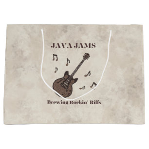 Java Jams-Brewing Rockin' Riffs-Coffee-Guitar- Large Gift Bag