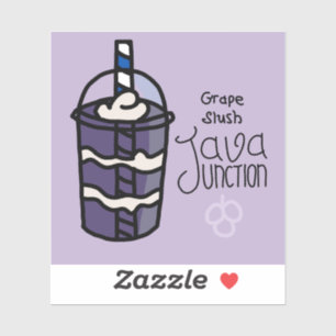 Java Junction Grape Slush Sticker with Text