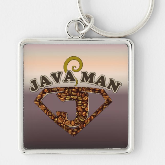Java Man Coffee Humour Key Chain (Front)