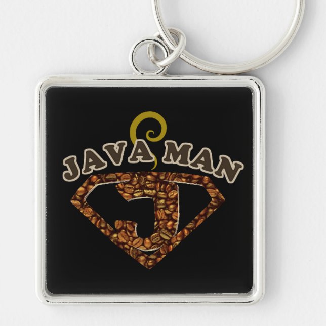 Java Man Coffee Humour Key Chain (Front)