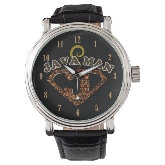 Java Man Coffee Humour Watch (Front)