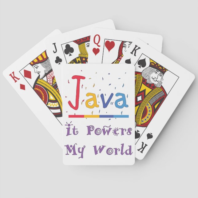 Java powers my world playing cards (Back)
