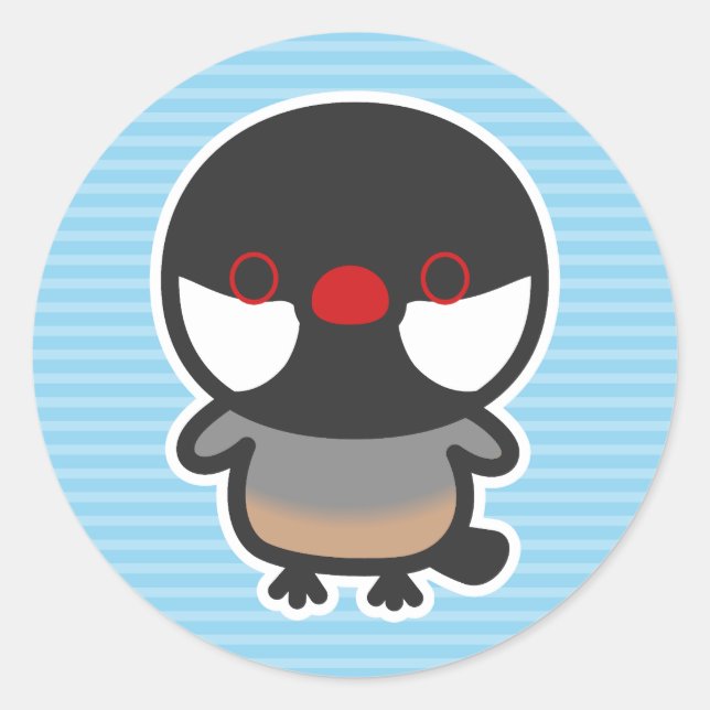 Java sparrow classic round sticker (Front)