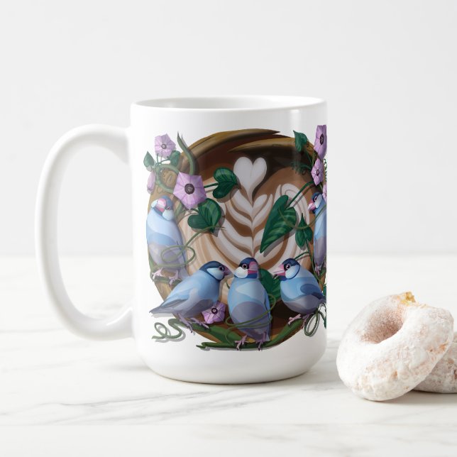 Java Sparrows, Java Coffee Mug (With Donut)