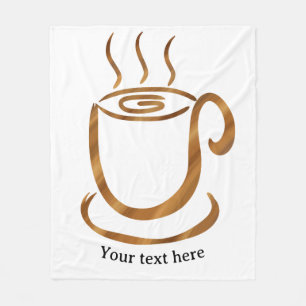 Java Steaming Cup   Wooden Curvy Coffee & Tea Fleece Blanket