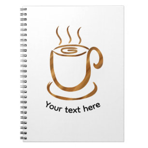 Java Steaming Cup   Wooden Curvy Coffee & Tea Notebook