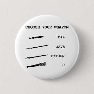 Java vs C++ vs Python vs C Programming Language 6 Cm Round Badge
