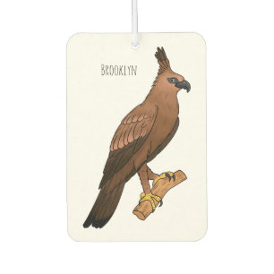 Javan hawk eagle bird cartoon illustration car air freshener
