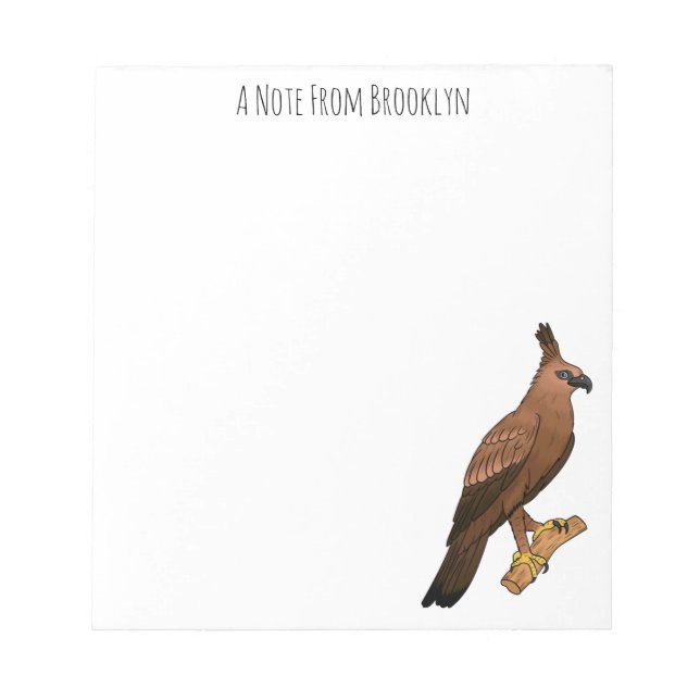 Javan hawk eagle bird cartoon illustration  notepad (Front)