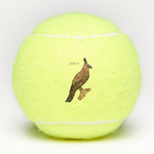 Javan hawk eagle bird cartoon illustration tennis balls
