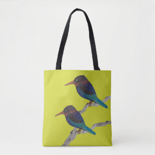 Javan Kingfishers on a Tote Bag