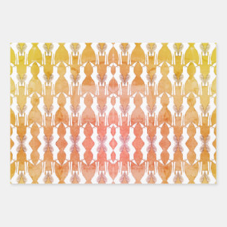 Javan Myna Bird Wrapping Paper Flat Sheet Set of 3